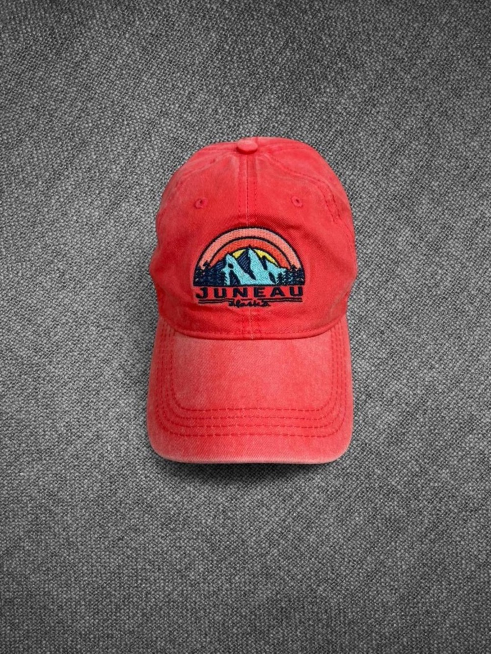 Juneau Alaska Red Mountain Sunset Baseball Cap